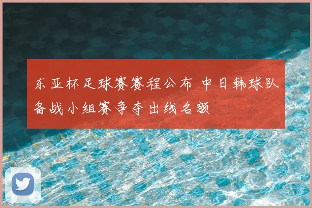 东亚杯足球赛赛程公布 中日韩球队备战小组赛争夺出线名额
